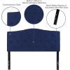 Flash Furniture Cambridge Tufted Upholstered Full Size Headboard in Dark Gray Fabric(Navy)