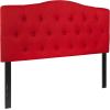 Flash Furniture Cambridge Tufted Upholstered Full Size Headboard in Dark Gray Fabric(Red)