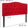 Flash Furniture Cambridge Tufted Upholstered Full Size Headboard in Dark Gray Fabric(Red)