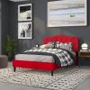 Flash Furniture Cambridge Tufted Upholstered Full Size Headboard in Dark Gray Fabric(Red)