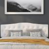 Flash Furniture Cambridge Tufted Upholstered Full Size Headboard in Dark Gray Fabric(White)