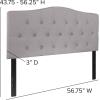 Flash Furniture Cambridge Tufted Upholstered Full Size Headboard in Light Gray Fabric(Light Gray)