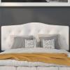 Flash Furniture Cambridge Tufted Upholstered Headboard for Full Size Bed, Contemporary Fabric Tufted Headboard with Adjustable Height, White