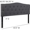 Flash Furniture Cambridge Tufted Upholstered Headboard for Queen Size Bed, Contemporary Fabric Tufted Headboard with Adjustable Height, Dark Gray