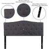 Flash Furniture Cambridge Tufted Upholstered Headboard for Queen Size Bed, Contemporary Fabric Tufted Headboard with Adjustable Height, Dark Gray