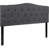 Flash Furniture Cambridge Tufted Upholstered Headboard for Queen Size Bed, Contemporary Fabric Tufted Headboard with Adjustable Height, Dark Gray