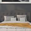 Flash Furniture Cambridge Tufted Upholstered Headboard for Queen Size Bed, Contemporary Fabric Tufted Headboard with Adjustable Height, Dark Gray