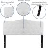 Flash Furniture Cambridge Tufted Upholstered Headboard for Queen Size Bed, Contemporary Fabric Tufted Headboard with Adjustable Height, White