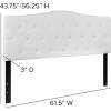 Flash Furniture Cambridge Tufted Upholstered Headboard for Queen Size Bed, Contemporary Fabric Tufted Headboard with Adjustable Height, White