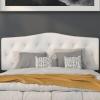 Flash Furniture Cambridge Tufted Upholstered Headboard for Queen Size Bed, Contemporary Fabric Tufted Headboard with Adjustable Height, White