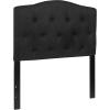 Flash Furniture Cambridge Tufted Upholstered Twin Size Headboard in White Fabric(Black)