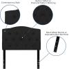 Flash Furniture Cambridge Tufted Upholstered Twin Size Headboard in White Fabric(Black)