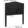 Flash Furniture Cambridge Tufted Upholstered Twin Size Headboard in White Fabric(Black)