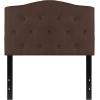 Flash Furniture Cambridge Tufted Upholstered Twin Size Headboard in White Fabric(Dark Brown)