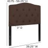 Flash Furniture Cambridge Tufted Upholstered Twin Size Headboard in White Fabric(Dark Brown)