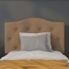 Flash Furniture Cambridge Tufted Upholstered Twin Size Headboard in White Fabric(Dark Brown)