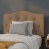 Flash Furniture Cambridge Tufted Upholstered Twin Size Headboard in White Fabric(Dark Brown)