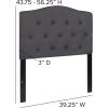 Flash Furniture Cambridge Tufted Upholstered Twin Size Headboard in White Fabric(Dark Gray)