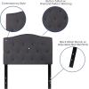 Flash Furniture Cambridge Tufted Upholstered Twin Size Headboard in White Fabric(Dark Gray)