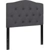 Flash Furniture Cambridge Tufted Upholstered Twin Size Headboard in White Fabric(Dark Gray)
