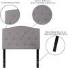 Flash Furniture Cambridge Tufted Upholstered Twin Size Headboard in White Fabric(Light Gray)