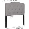 Flash Furniture Cambridge Tufted Upholstered Twin Size Headboard in White Fabric(Light Gray)