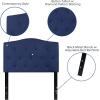 Flash Furniture Cambridge Tufted Upholstered Twin Size Headboard in White Fabric(Navy)