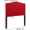 Flash Furniture Cambridge Tufted Upholstered Twin Size Headboard in White Fabric(Red)