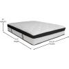Flash Furniture Capri Comfortable Sleep 12 Inch CertiPUR-US Certified Memory Foam & Pocket Spring Mattress, Full Mattress in a Box White(Full)