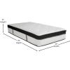 Flash Furniture Capri Comfortable Sleep 12 Inch CertiPUR-US Certified Memory Foam & Pocket Spring Mattress, Full Mattress in a Box White(Twin)