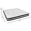 Flash Furniture Capri Comfortable Sleep 12″ Hybrid Pocket Spring and Foam Mattress, Foam Pocket Spring Hybrid Mattress for Pressure Relief, Queen(King)