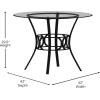 Flash Furniture Carlisle 42” Round Glass Dining Table with Black Metal Frame(Clear/Black)