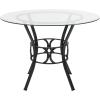 Flash Furniture Carlisle 42” Round Glass Dining Table with Black Metal Frame(Clear/Black)