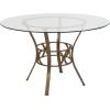 Flash Furniture Carlisle 42” Round Glass Dining Table with Black Metal Frame(Clear/Matte Gold)