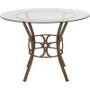 Flash Furniture Carlisle 42” Round Glass Dining Table with Black Metal Frame(Clear/Matte Gold)