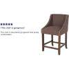 Flash Furniture Carmel Series 24″ High Transitional Walnut Counter Height Stool with Nail Trim in Dark Gray Fabric, Set of 2(Brown Fabric)