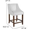 Flash Furniture Carmel Series 24″ High Transitional Walnut Counter Height Stool with Nail Trim in Dark Gray Fabric, Set of 2(White Leathersoft)