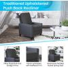Flash Furniture Carson Transitional Style Push Back Recliner Chair – Gray Fabric Upholstery – Accent Nail Trim – Pillow Back Recliner(Grey)