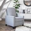 Flash Furniture Carson Transitional Style Push Back Recliner Chair – Gray Fabric Upholstery – Accent Nail Trim – Pillow Back Recliner(Light Gray)