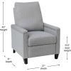 Flash Furniture Carson Transitional Style Push Back Recliner Chair – Gray Fabric Upholstery – Accent Nail Trim – Pillow Back Recliner(Light Gray)