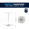 Flash Furniture Chad 23.5” Round Glass Cocktail Table with Adjustable Height Frame, Bar Height Table for Commercial or Residential Use, Clear/Chrome