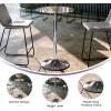 Flash Furniture Chad 23.5” Round Glass Cocktail Table with Adjustable Height Frame, Bar Height Table for Commercial or Residential Use, Clear/Chrome