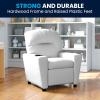 Flash Furniture Chandler LeatherSoft Kids Recliner with Cup Holder and Safety Recline, Contemporary Reclining Chair for Kids, Supports up to 90 lbs., Black(White Vinyl)