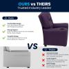 Flash Furniture Chandler LeatherSoft Kids Recliner with Cup Holder and Safety Recline, Contemporary Reclining Chair for Kids, Supports up to 90 lbs., Black(Purple Vinyl)