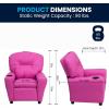 Flash Furniture Chandler LeatherSoft Kids Recliner with Cup Holder and Safety Recline, Contemporary Reclining Chair for Kids, Supports up to 90 lbs., Black(Hot Pink Vinyl)