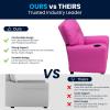 Flash Furniture Chandler LeatherSoft Kids Recliner with Cup Holder and Safety Recline, Contemporary Reclining Chair for Kids, Supports up to 90 lbs., Black(Hot Pink Vinyl)