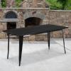 Flash Furniture Charis Commercial Grade 31.5″ x 63″ Rectangular Silver Metal Indoor-Outdoor Table(Black)