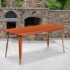 Flash Furniture Charis Commercial Grade 31.5″ x 63″ Rectangular Silver Metal Indoor-Outdoor Table(Copper)