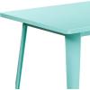 Flash Furniture Charis Commercial Grade 31.5″ x 63″ Rectangular Silver Metal Indoor-Outdoor Table(Mint Green)