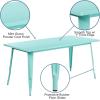Flash Furniture Charis Commercial Grade 31.5″ x 63″ Rectangular Silver Metal Indoor-Outdoor Table(Mint Green)